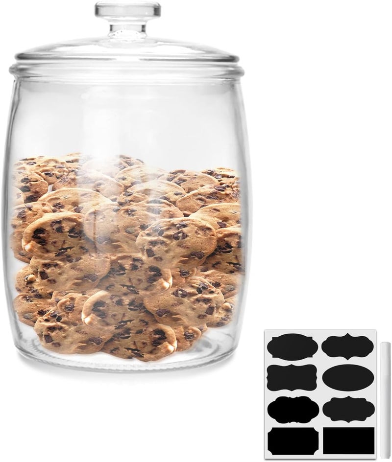 Maredash 1/2 Gallon glass jars, Cookie Jar & Candy Jar with Lid, Large Food Storage Container,glass jar with lid for Buffet, Coffee & Flour, Laundry Room Storage & Pantry - Image 1